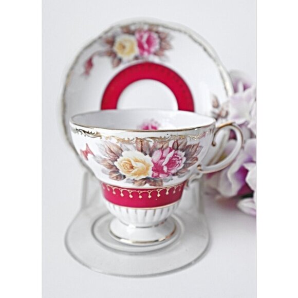 Tea Cup and Saucer Shafford Teacup  Vintage Tea Party High Tea Floral - Picture 1 of 6